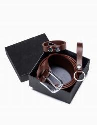 Ombre Férfi bőr szett öv kulcstartó karkötő V2 A852 L/XLbarna (168407)