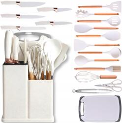 Szilikon Konyhai Eszközök Készlet Kések Fehér 19 Db Montessa (5905954333301)