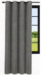 NOW-ART Velúr Függöny, Készre Varrva 210x230 cm, Függönyök, velúr anyagból, karikákkal, széles, grafit színű (5903902802626)