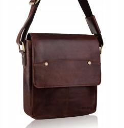 Betlewski Bőr Válltáska, barna, természetes bőr, unisex (TBS-307)