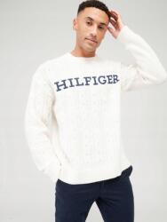 Tommy Hilfiger Ekrü Fonott Logós Pulóver (XL) (555617)