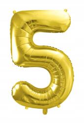 Party Deco Fólia Léggömb 5-ÖS Szám Arany
