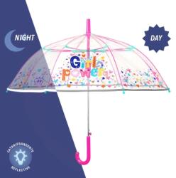  Детски автоматичен чадър Perletti CoolKids Girl Power 15608, Прозрачен