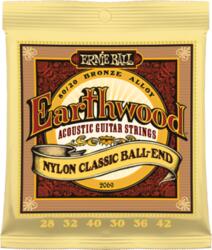 ERNIE BALL - Earthwood Folk Nylon Clear&Gold Ball End 28-42 Klasszikus Gitárhúr készlet - hangszerdepo