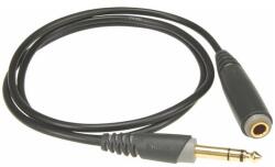 KLOTZ - JACK-JACK aljzat kábel, 6 m - Klotz aranyozott 6, 35/JACK3 - 6, 35/JACK3 aljzat csatlakozók, + PCB102 fekete kábel - hangszerdepo