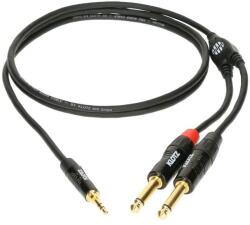 KLOTZ - JACK-JACK 1, 5 m Klotz fémházas aranyozott 3, 5/JACK3 - 2x6, 36/JACK2 csatlakozók + PCD202-Z fekete kábel - hangszerdepo