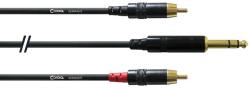 Cordial - CFY 1, 5 VCC REAN Jack 6, 3 mm stereó arany / 2 x RCA arany 1, 5 m - hangszerdepo
