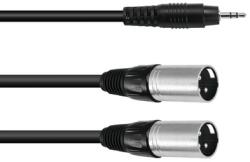 Omnitronic - Adapterkábel 3.5 Jack/2xXLR(M) 3m fekete - hangszerdepo