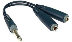 KLOTZ - Y adapter kábel JACK-JACK 0, 2 m - Klotz aranyozott 6, 35/JACK3 - 2x6, 35/JACK3 aljzat csatlakozók + PCU201-Z fekete kábel - hangszerdepo