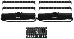 EUROLITE Set 4x LED BAR-12 QCL RGBW + 2x Soft Bags + Controller - hangszerdepo