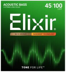 ELIXIR - 80/20 Bronze NanoWeb (14502) 045-100 Light akusztikus basszusgitár húrkészlet - hangszerdepo
