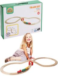 Home and Mode 20 részes klasszikus fa játék vonat készlet, híddal vonattal, és 2 vagonnal 102 x 42 cm (S29000020)