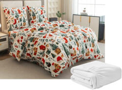  Mikroplüss ágyneműhuzat szett FESTIVE MAGIC fehér + mikroplüss lepedő SOFT 90x200 cm fehér, egyszemélyes