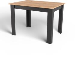  MADO fekete étkezőasztal arany tölgy dekorációval 120x80