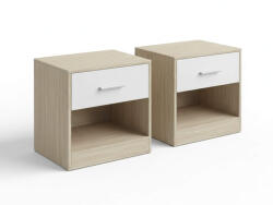  Éjjeliszekrények NOVERA szett 2 db 39x28 cm, bézs/fehér