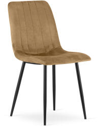  Barna bársony szék LAVA fekete lábakkal