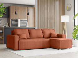  Terrakotta színű sarokkanapé SMART COSARO, kétoldalas + 2 párna INGYEN Poso 41