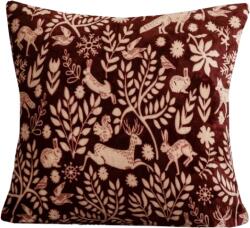  Mikroplüss párnahuzat FOREST ANIMALS 45x45 cm, bordó