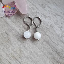 Kristály Jóga Shop Tejkvarc (hókvarc) 8 mm-es ásvány fülbevaló