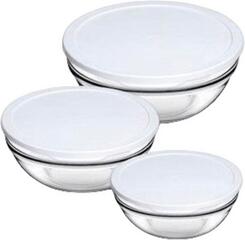 Pasabahce Chef's Üveg ételtároló szett műanyag tetővel (97314) (97314)