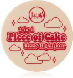 J. Cat Beauty 2 In 1 Piece Of Cake озаряващ руж цвят Cherry Sweet 12.1 гр