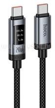hoco. U148 adatkábel Type-C - Type-C, 120cm, FEKETE (HOCO_U148_USB_C_240_B) (HOCO_U148_USB_C_240_B)