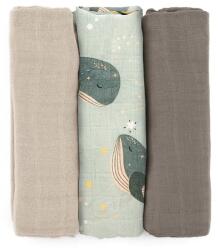 Petite&Mars Moussy scutece textile Whale Song 68 x 68 cm 3 buc