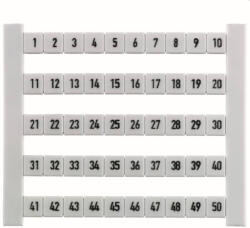 Weidmüller Sorkapocs jelölő szám 1-50 fehér DEK 6 FW 1-50 0468660001 Weidmüller (468660001)