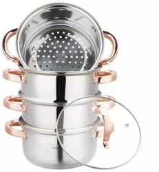 Klausberg Gőzölő Klausberg KB 7727, 18 cm, 2, 5 liter, 5 részes, Indukciós, Inox/Róza arany (KB7727)