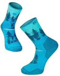 Try To Fly Alpinist merinó gyapjú túra zokni, 35-38 EU, Türkiz (TF32-315-1)