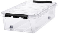 SMARTSTORE Műanyag tárolódoboz, 31 liter, fekete fogantyúkkal és görgőkkel, SMARTSTORE Classic 35, átlátszó (CSDSMART39) (3541070)