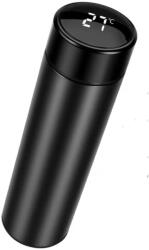 Mindblower Intelligens termosz digitális hőmérséklet kijelzővel, melegen és hidegen tartja a folyadékokat, ergonomikus termosz irodába, autóba és utazásra, modern és tartós kivitel, 500 ml, fekete (4705)