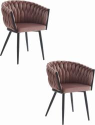 LEOBERT ORION szék - bársony sötét rózsaszín/lábak fekete x 2