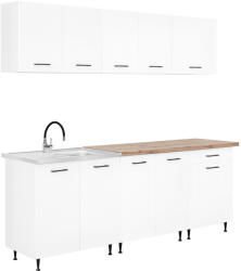 Leziter Primo 220 konyhabútor fehér, charlestone tölgy munkalappal (PRK220CHAT) - homelux
