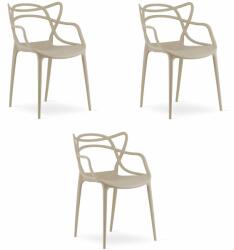  Kató design műanyag bézs szék modern étkező konyhába x3