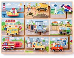 Woodyland Járművek a labirintusban készségfejlesztő fajáték - Woodyland (91998) - jatekshop