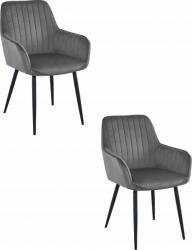 LEOBERT SOLDEN szék - bársony sötétszürke/lábak fekete x 2