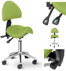  BERLIN nyereg alakú kozmetikai szék állítható forgatható háttámlával - zöld