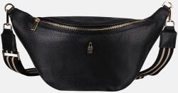  CAPRI - Fekete bőr crossbody táska
