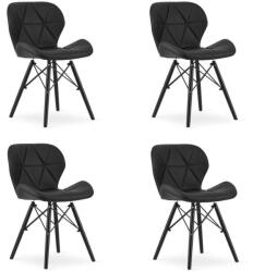 LAGO műbőr szék - fekete / fekete lábak x 4