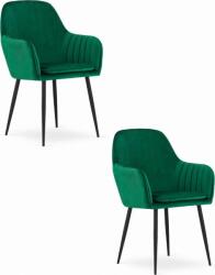 LEOBERT LUGO szék - bársonyzöld/lábak fekete x 2