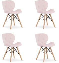 Skandináv stílusú LAGO 4 db rózsaszín kárpitozott szék, loft modern