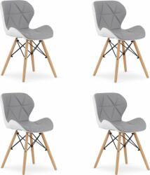 LEOBERT LAGO szék öko-bőr - szürke-fehér x 4