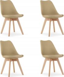 LEOBERT Krzesło MARK - sötét bézs / természetes lábak x 4