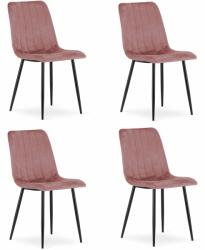 Rózsa bársony bársony LAVA fekete lábú szék étkező konyhába x4
