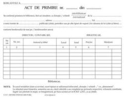  Act de primire pentru bibliotecă A5 față verso 50 buc (C115)