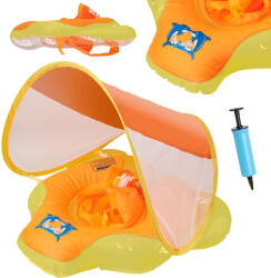  Ikonka felfújható bébi Úszógumi baldachinnal - Sárga (KX4957)