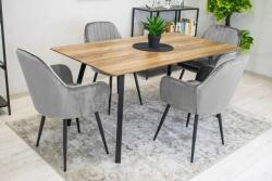 LUGO szék - ezüstszürke bársony / fekete lábak x 2