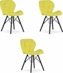 LEOBERT LAGO Velvet szék - sárga/lábak fekete x 3