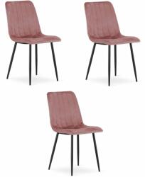  Rózsa bársony bársony LAVA fekete lábak étkező konyhába x3